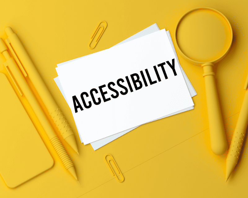 accessibility word on a yellow background