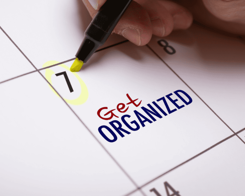 calendar with get organized as task
