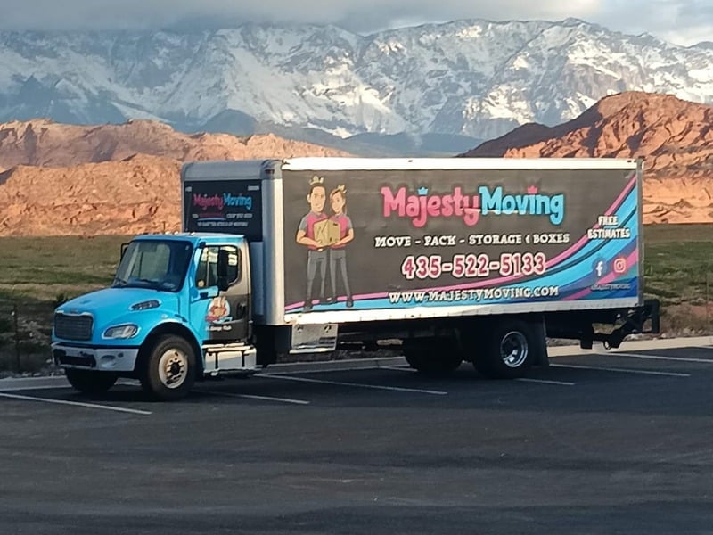 majesty moving truck in a valley